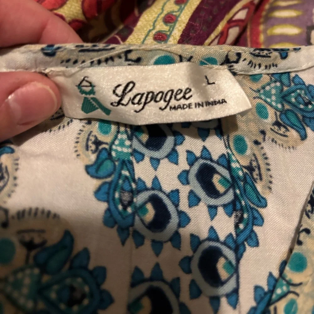 Bohemian Patterned Dress with Pockets - Picture 4 of 11